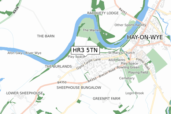 HR3 5TN map - small scale - OS Open Zoomstack (Ordnance Survey)