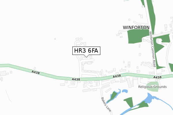 HR3 6FA map - large scale - OS Open Zoomstack (Ordnance Survey)