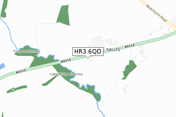 HR3 6QD map - large scale - OS Open Zoomstack (Ordnance Survey)