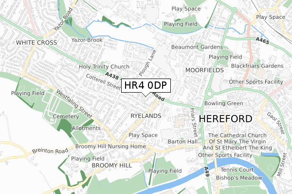 HR4 0DP map - small scale - OS Open Zoomstack (Ordnance Survey)