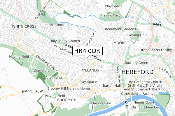 HR4 0DR map - small scale - OS Open Zoomstack (Ordnance Survey) HR4 0DR map - small scale - OS Open Zoomstack (Ordnance Survey)