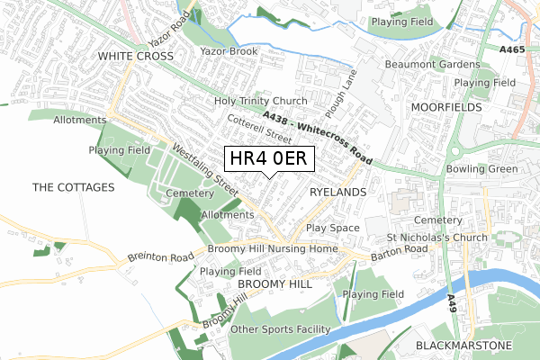 HR4 0ER map - small scale - OS Open Zoomstack (Ordnance Survey)