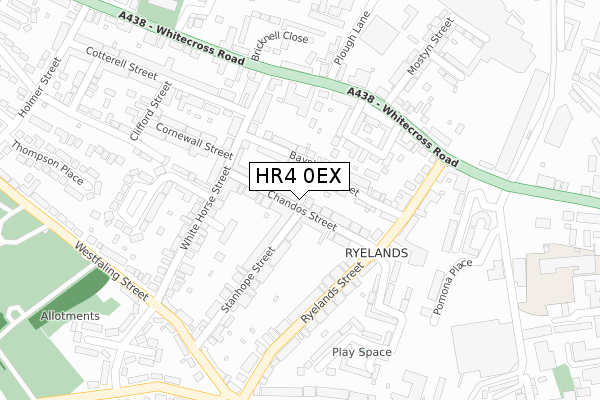 HR4 0EX map - large scale - OS Open Zoomstack (Ordnance Survey)