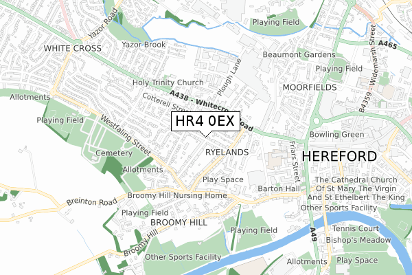 HR4 0EX map - small scale - OS Open Zoomstack (Ordnance Survey) HR4 0EX map - small scale - OS Open Zoomstack (Ordnance Survey)