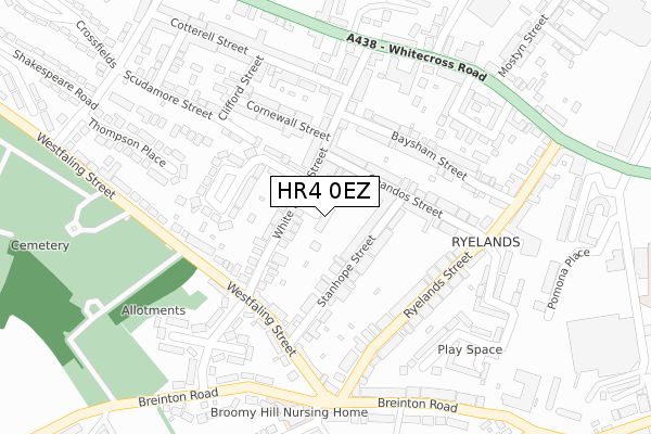 HR4 0EZ map - large scale - OS Open Zoomstack (Ordnance Survey)