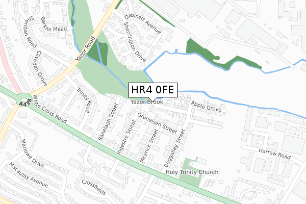 HR4 0FE map - large scale - OS Open Zoomstack (Ordnance Survey)