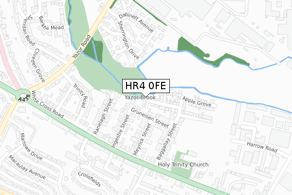 HR4 0FE map - large scale - OS Open Zoomstack (Ordnance Survey) HR4 0FE map - large scale - OS Open Zoomstack (Ordnance Survey)