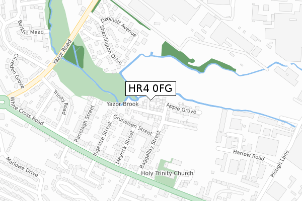 HR4 0FG map - large scale - OS Open Zoomstack (Ordnance Survey)