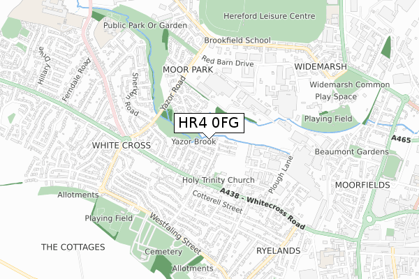 HR4 0FG map - small scale - OS Open Zoomstack (Ordnance Survey)