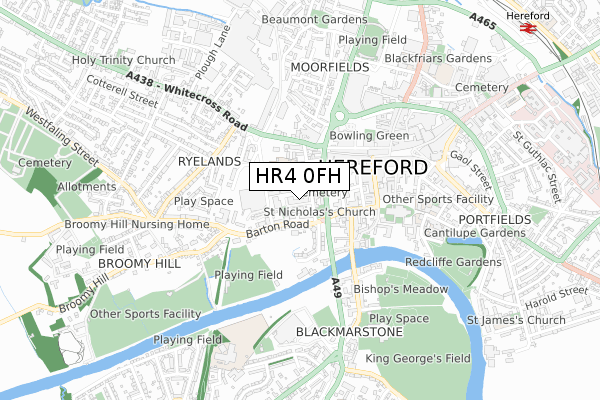 HR4 0FH map - small scale - OS Open Zoomstack (Ordnance Survey) HR4 0FH map - small scale - OS Open Zoomstack (Ordnance Survey)