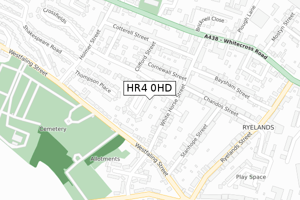 HR4 0HD map - large scale - OS Open Zoomstack (Ordnance Survey)