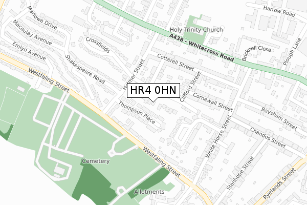 HR4 0HN map - large scale - OS Open Zoomstack (Ordnance Survey)