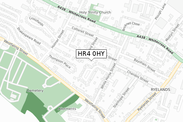 HR4 0HY map - large scale - OS Open Zoomstack (Ordnance Survey)
