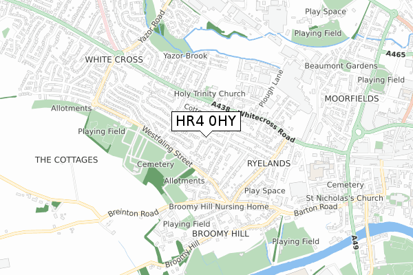 HR4 0HY map - small scale - OS Open Zoomstack (Ordnance Survey)