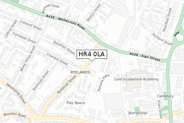 HR4 0LA map - large scale - OS Open Zoomstack (Ordnance Survey)