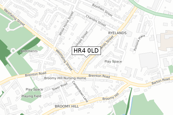 HR4 0LD map - large scale - OS Open Zoomstack (Ordnance Survey)