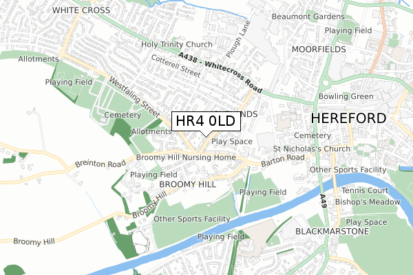 HR4 0LD map - small scale - OS Open Zoomstack (Ordnance Survey)