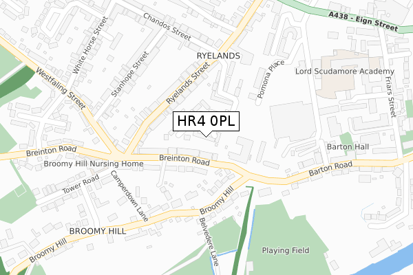 HR4 0PL map - large scale - OS Open Zoomstack (Ordnance Survey)