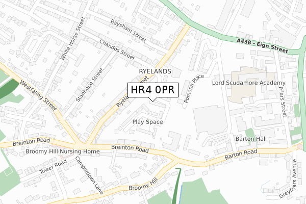 HR4 0PR map - large scale - OS Open Zoomstack (Ordnance Survey)