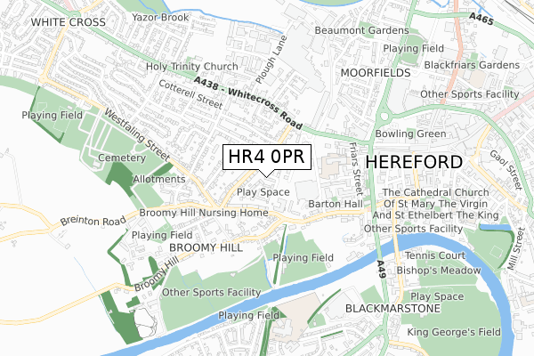 HR4 0PR map - small scale - OS Open Zoomstack (Ordnance Survey)