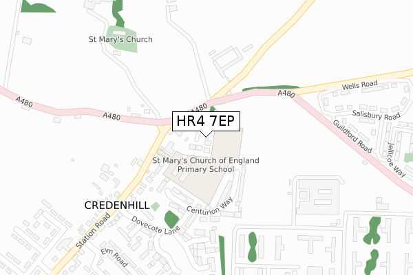 HR4 7EP map - large scale - OS Open Zoomstack (Ordnance Survey)