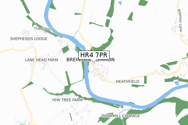 HR4 7PR map - small scale - OS Open Zoomstack (Ordnance Survey)