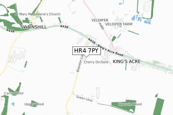 HR4 7PY map - small scale - OS Open Zoomstack (Ordnance Survey)