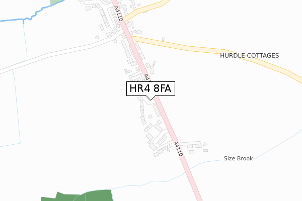 HR4 8FA map - large scale - OS Open Zoomstack (Ordnance Survey)