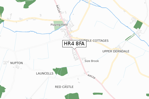 HR4 8FA map - small scale - OS Open Zoomstack (Ordnance Survey)
