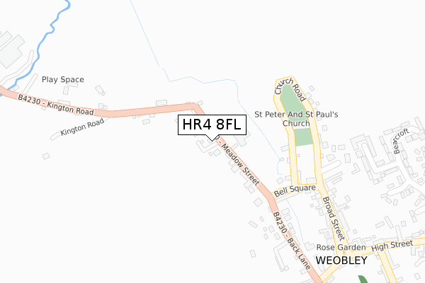 HR4 8FL map - large scale - OS Open Zoomstack (Ordnance Survey)