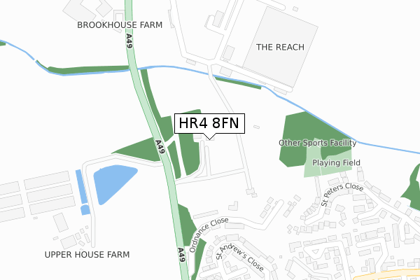 HR4 8FN map - large scale - OS Open Zoomstack (Ordnance Survey)