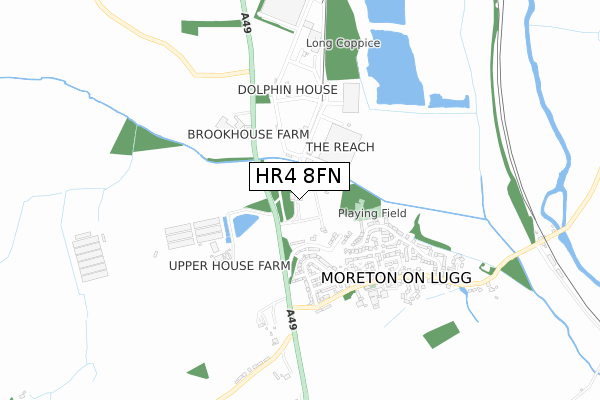 HR4 8FN map - small scale - OS Open Zoomstack (Ordnance Survey)