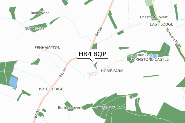 HR4 8QP map - small scale - OS Open Zoomstack (Ordnance Survey)