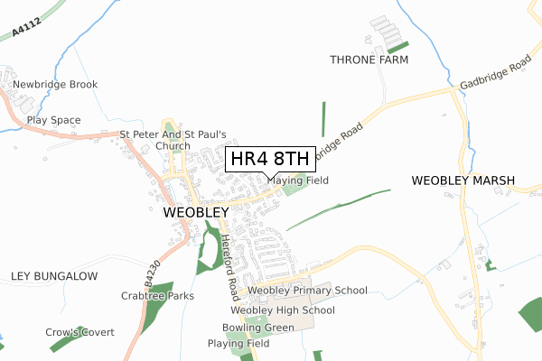 HR4 8TH map - small scale - OS Open Zoomstack (Ordnance Survey)