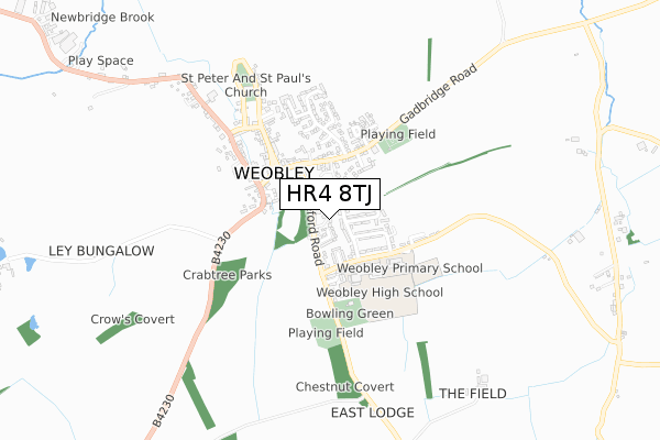 HR4 8TJ map - small scale - OS Open Zoomstack (Ordnance Survey) HR4 8TJ map - small scale - OS Open Zoomstack (Ordnance Survey)