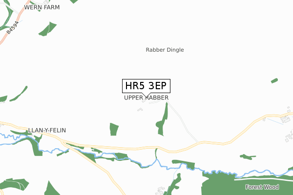 HR5 3EP map - small scale - OS Open Zoomstack (Ordnance Survey)