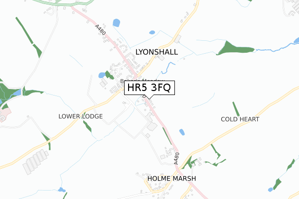 HR5 3FQ map - small scale - OS Open Zoomstack (Ordnance Survey)