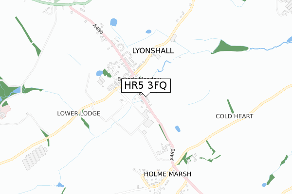HR5 3FQ map - small scale - OS Open Zoomstack (Ordnance Survey) HR5 3FQ map - small scale - OS Open Zoomstack (Ordnance Survey)