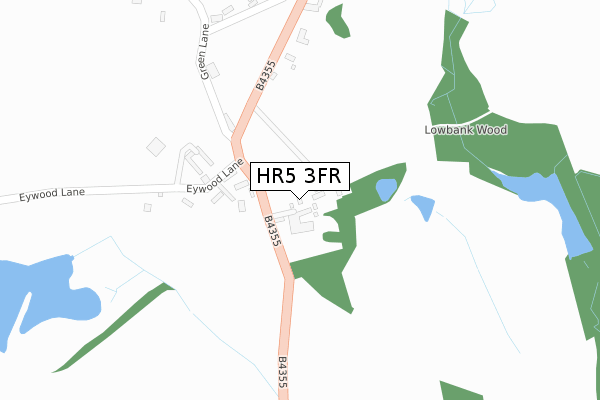HR5 3FR map - large scale - OS Open Zoomstack (Ordnance Survey)