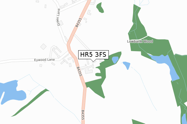 HR5 3FS map - large scale - OS Open Zoomstack (Ordnance Survey)
