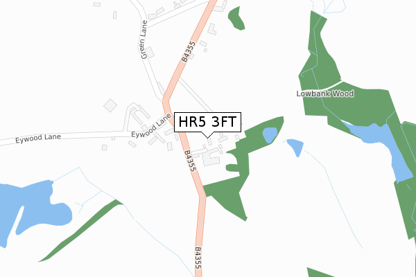 HR5 3FT map - large scale - OS Open Zoomstack (Ordnance Survey)