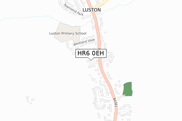 HR6 0EH map - large scale - OS Open Zoomstack (Ordnance Survey)