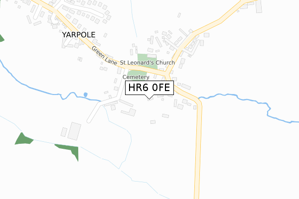 HR6 0FE map - large scale - OS Open Zoomstack (Ordnance Survey)