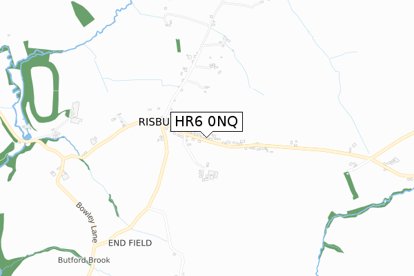 HR6 0NQ map - small scale - OS Open Zoomstack (Ordnance Survey)