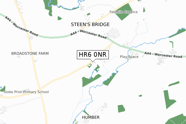 HR6 0NR map - small scale - OS Open Zoomstack (Ordnance Survey)