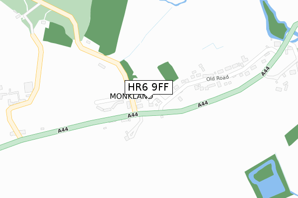 HR6 9FF map - large scale - OS Open Zoomstack (Ordnance Survey)