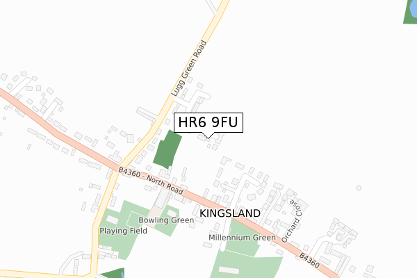 HR6 9FU map - large scale - OS Open Zoomstack (Ordnance Survey)