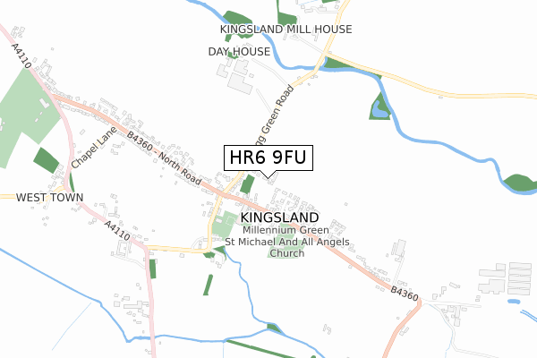 HR6 9FU map - small scale - OS Open Zoomstack (Ordnance Survey)