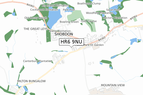 HR6 9NU map - small scale - OS Open Zoomstack (Ordnance Survey)