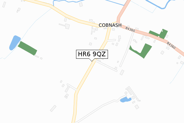 HR6 9QZ map - large scale - OS Open Zoomstack (Ordnance Survey)